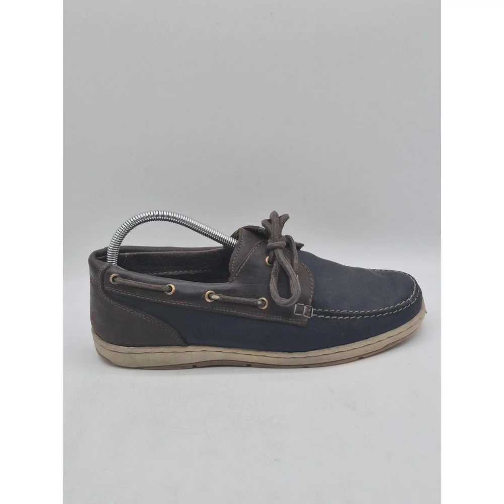 Boat Shoes Mens 9 Brown Leather Moc Toe Non Slip Casual Deck‎ Nun Bush 84682-414